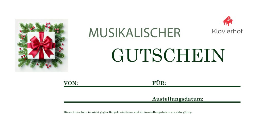 Musikalische Gutscheine als Geschenkidee zu Weihnachten